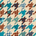 Classic Hounds-tooth pattern in a patchwork collage style. Royalty Free Stock Photo