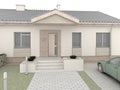 Classic house design. Front side. Royalty Free Stock Photo