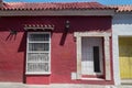 Classic house facades in Cartagena de Indias: Colombia. Royalty Free Stock Photo