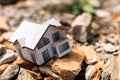 classic house model on wooden background. Royalty Free Stock Photo