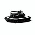 Classic hovercraft design featuring a sleek profile and functional elements