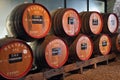 Classic huge oak barrels of wine Madera Royalty Free Stock Photo