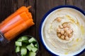 Classic Hummus with Carrot and Cucucmber Sticks