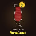 Classic Hurricane Cocktail in authentic Hurricane glass