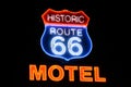 Route 66 Motel neon sign Royalty Free Stock Photo