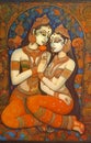 classic indian portrait of two women