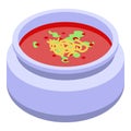 Classic indian soup icon, isometric style