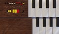 Classic instrumental keyboard wooden piano or organ. High quality illustration, 3d render.