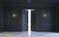 A classic interior is in dark tones. 3d rendering. Royalty Free Stock Photo