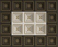 Classic interior flat caisson ceiling.White,black and gold decor Royalty Free Stock Photo