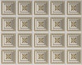 Classic interior flat caisson ceiling.White and gold decoration Royalty Free Stock Photo