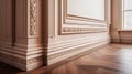 Classic interior of the room with moldings. 3d render style. Strips, and panels. Royalty Free Stock Photo