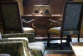 Classic interior vintage style working table and chair in the historic Basque parliament building