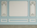 Classic interior wall with mouldings Royalty Free Stock Photo