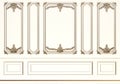 Classic interior wall with mouldings