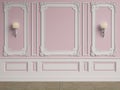 Classic interior wall with mouldings