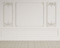 Classic interior wall with mouldings