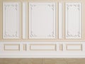 Classic interior wall with mouldings