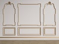 Classic interior wall with mouldings Royalty Free Stock Photo
