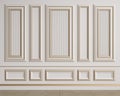 Classic interior wall with mouldings Royalty Free Stock Photo