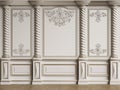 Classic interior wall with mouldings