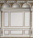 Classic interior wall with mouldings Royalty Free Stock Photo