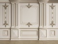 Classic interior wall with mouldings