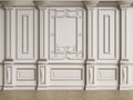 Classic interior wall with mouldings