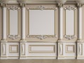 Classic interior wall with mouldings