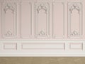 Classic interior wall with mouldings Royalty Free Stock Photo