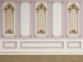 Classic interior wall with mouldings Royalty Free Stock Photo