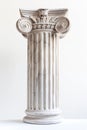 Classic Ionic Column Isolated on White Royalty Free Stock Photo