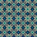 Classic Islamic seamless pattern. Arabic mosaic. Blue. Vector illustration.