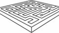 Classic Isometric Maze Puzzle Design, vector design Generative AI Royalty Free Stock Photo