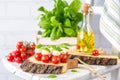 Classic Italian Caprese Canapes Salad With Tomatoes, Mozzarella And Fresh Basil Royalty Free Stock Photo