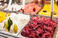 Classic italian gourmet gelato gelatto ice cream display in shop Royalty Free Stock Photo