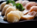 Classic japanese food- sushi on a plate Royalty Free Stock Photo