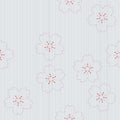 Classic japanese quilling. Sashiko with sakura flowers. Seamless pattern. Royalty Free Stock Photo