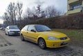 Classic Japanese sport car yellow Honda Civic 1.4i S parked