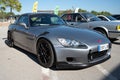 classic Japanese sports car from the 90s, the two-seater Honda S2000 with gray spoiler