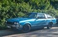 Classic veteran vintage old blue Japanese sport coupe car Toyota Corolla 2000 Royalty Free Stock Photo