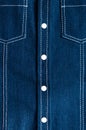 Classic jeans texture, close-up. Blue denim jacket, jeans background. Children`s dress or shirt closeup, details. Pockets, Royalty Free Stock Photo