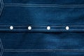 Classic jeans texture, close-up. Blue denim jacket, jeans background. Children`s dress or shirt closeup, details. Stitchings, Royalty Free Stock Photo