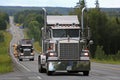 Classic Kenworth W900B on Truck Convoy Royalty Free Stock Photo