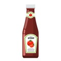 Classic ketchup glass bottle with solid and flat color style design. Royalty Free Stock Photo