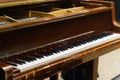 Classic key piano. brown classic a piano Royalty Free Stock Photo