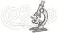Classic laboratory microscope illustration with a modern, elegant swirl background vector design Generative AI Royalty Free Stock Photo