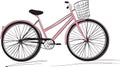 Classic ladies shopping bike. stylish illustration