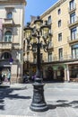 Classic lamppost in Les Rambles of Barcelona