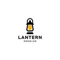 Classic lantern lamp logo icon design illustration in trendy modern line stye